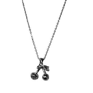 SILVER CHERRY NECKLACE