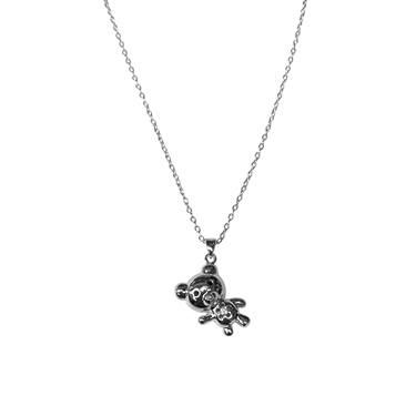 SILVER TEDDY BEAR NECKLACE