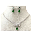 GREEN FLOWER NECKLACE SET
