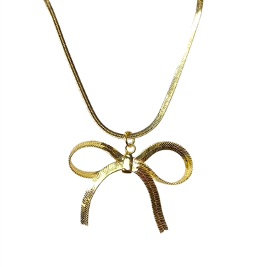 GOLD BOW NECKLACE