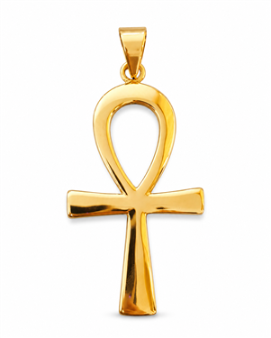 Gold Key of Life Stainless Steel Pendant