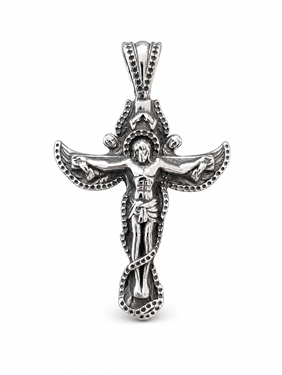 Vintage Jesus Cross Stainless Steel Pendant