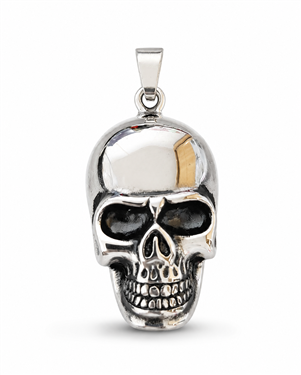 Polished Stainless Steel Skull Pendant