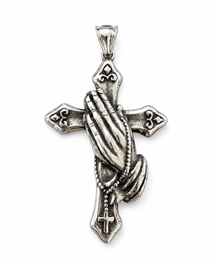 Praying Hands Cross Pendant