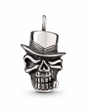 Vintage Top Hat Skull Pendant