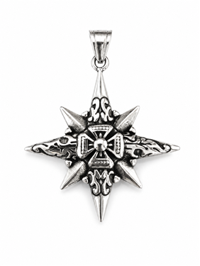 Compass Star Stainless Steel Pendant