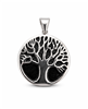 Black Background Tree of Life Stainless Steel Pendant