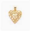 Gold Plated Heart Charm Pendant