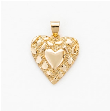 Gold Plated Heart Charm Pendant