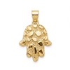 Gold Plated Hamsa Hand Textured Pendant
