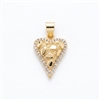Gold Plated Halo CZ Textured Heart Pendant
