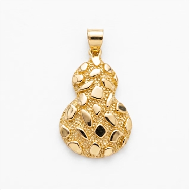 Gold Plated Gourd Hulu Textured Pendant