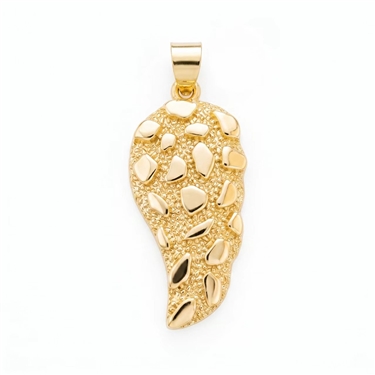 Gold Plated Leaf Textured Pendant