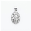 Gold Plated Oval Saint Religious Textured Pendant