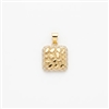 Gold Plated Square Textured Pendant