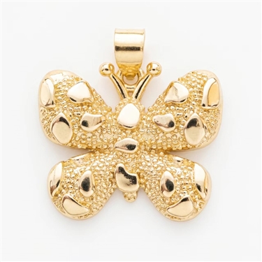 Gold Plated Butterfly Textured Pendant