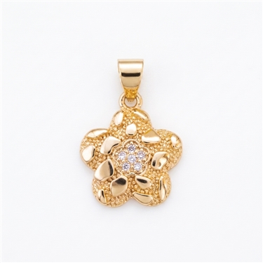 Gold Plated Flower CZ Pendant