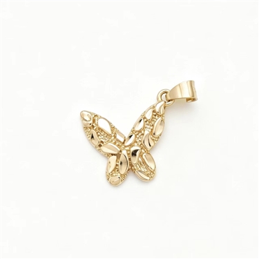 Gold Plated Mini Textured Butterfly Pendant