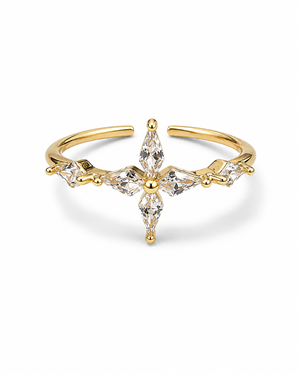 Crystal Starburst Open Ring