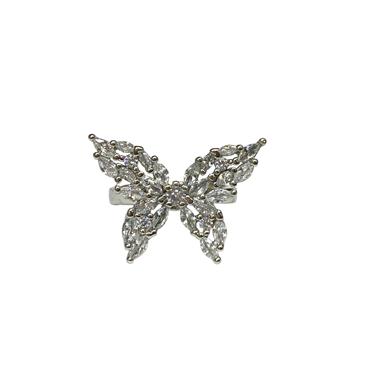 SILVER BUTTERFLY RING