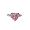 SILVER PINK HEART RING