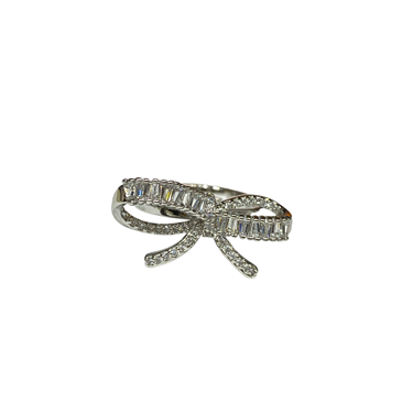 SILVER BOW RING
