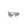 SILVER PINK BUTTERFLY RING