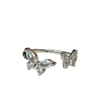 SILVER BUTTERFLY RING