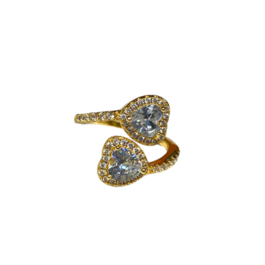 GOLD DOUBLE HEART RING