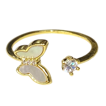 GOLD BUTTERFLY RING