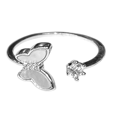 SILVER BUTTERFLY RING