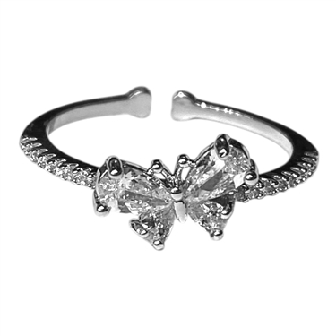 SILVER BUTTERFLY RING
