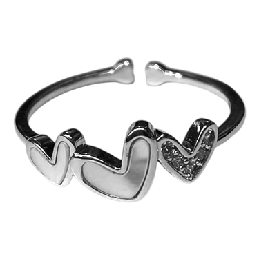 SILVER HEART RING