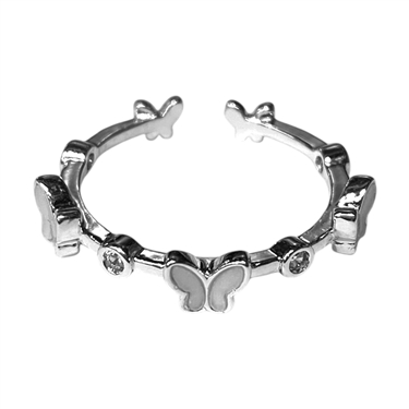 SILVER BUTTERFLY RING