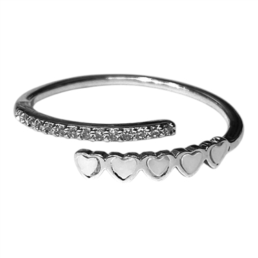 SILVER HEART RING