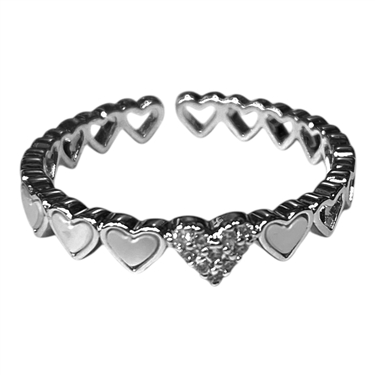 SILVER HEART RING