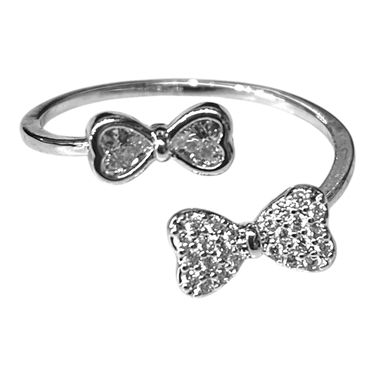 SILVER BOW RING