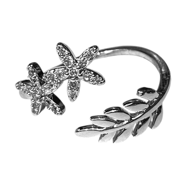 SILVER FLOWER RING