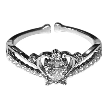 SILVER HEART RING