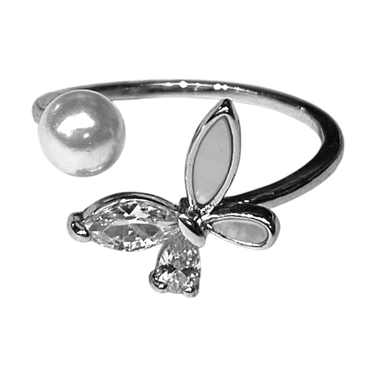 SILVER BUTTERFLY RING