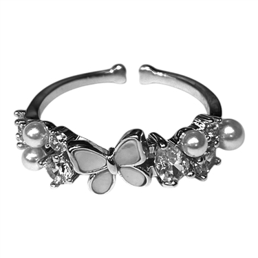 SILVER BUTERFLY RING