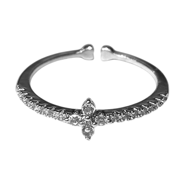 SILVER FLOWER RING