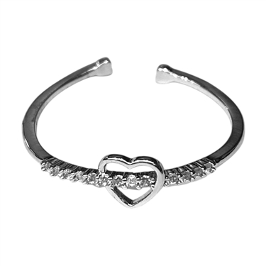 SILVER HEART RING