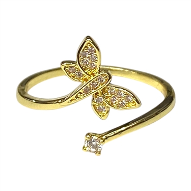 GOLD DRAGON FLY ADJUSTABLE RING