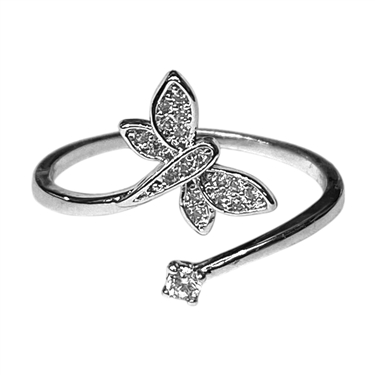 SILVER DRAGON FLY RING