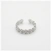 Full Row Daisy Flower Silver Open Adjustable Toe Ring