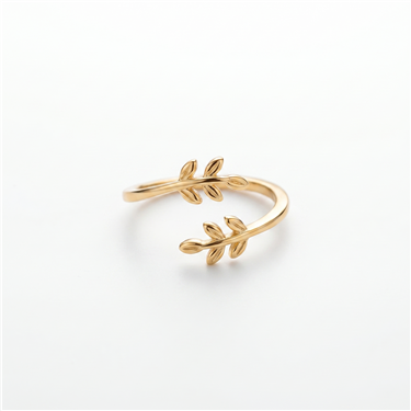 Olive Leaf Open Toe Ring