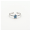 Blue Star CZ Silver Open Adjustable Toe Ring