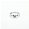 Pink Purple CZ Four Stone Flower  Open Adjustable Toe Ring