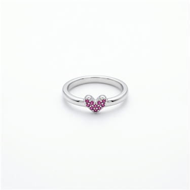 Pink Purple CZ Four Stone Flower  Open Adjustable Toe Ring